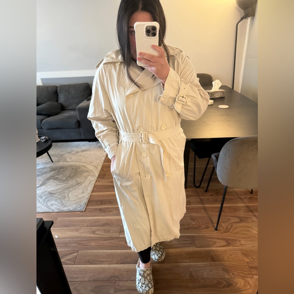 Zara Cream Waterproof Trench Coat